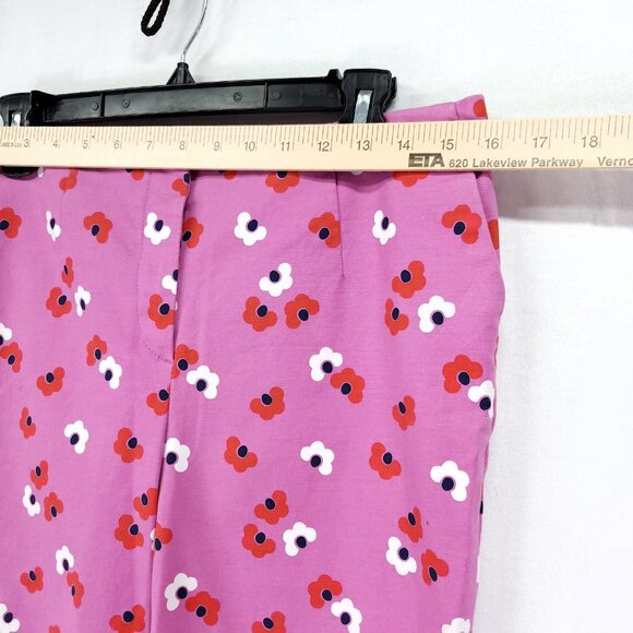 Boden Pants Womens 8P Pink Floral Ankle Preppy Casual Stretch Trousers - Picture 5 of 14